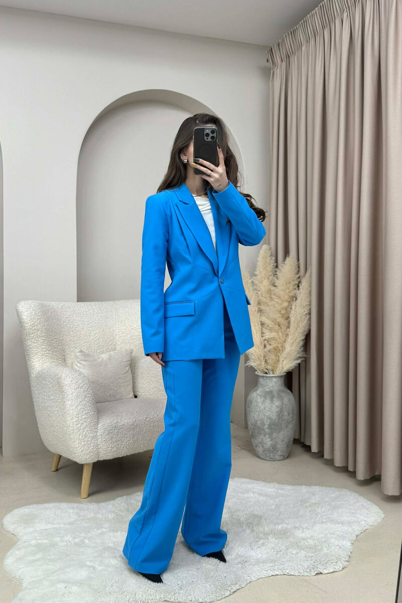 ONE COLOR CLASSIC JACKET+TROUSERS WOMEN SET LIGHTBLUE/BZ - 3