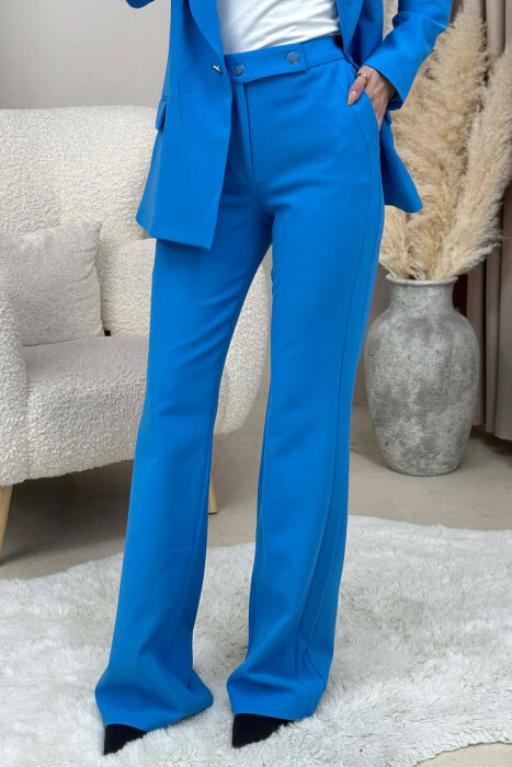ONE COLOR CLASSIC JACKET+TROUSERS WOMEN SET LIGHTBLUE/BZ - 5