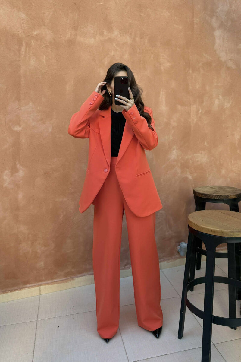 ONE COLOR CLASSIC JACKET+TROUSERS WOMENS SET DARK ORANGE/POE - 3