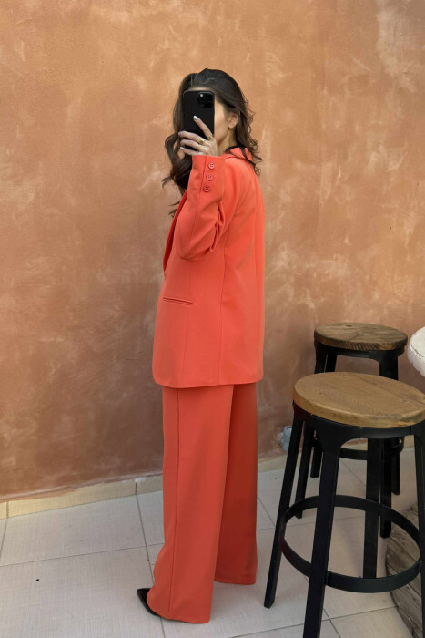 ONE COLOR CLASSIC JACKET+TROUSERS WOMENS SET DARK ORANGE/POE - 4