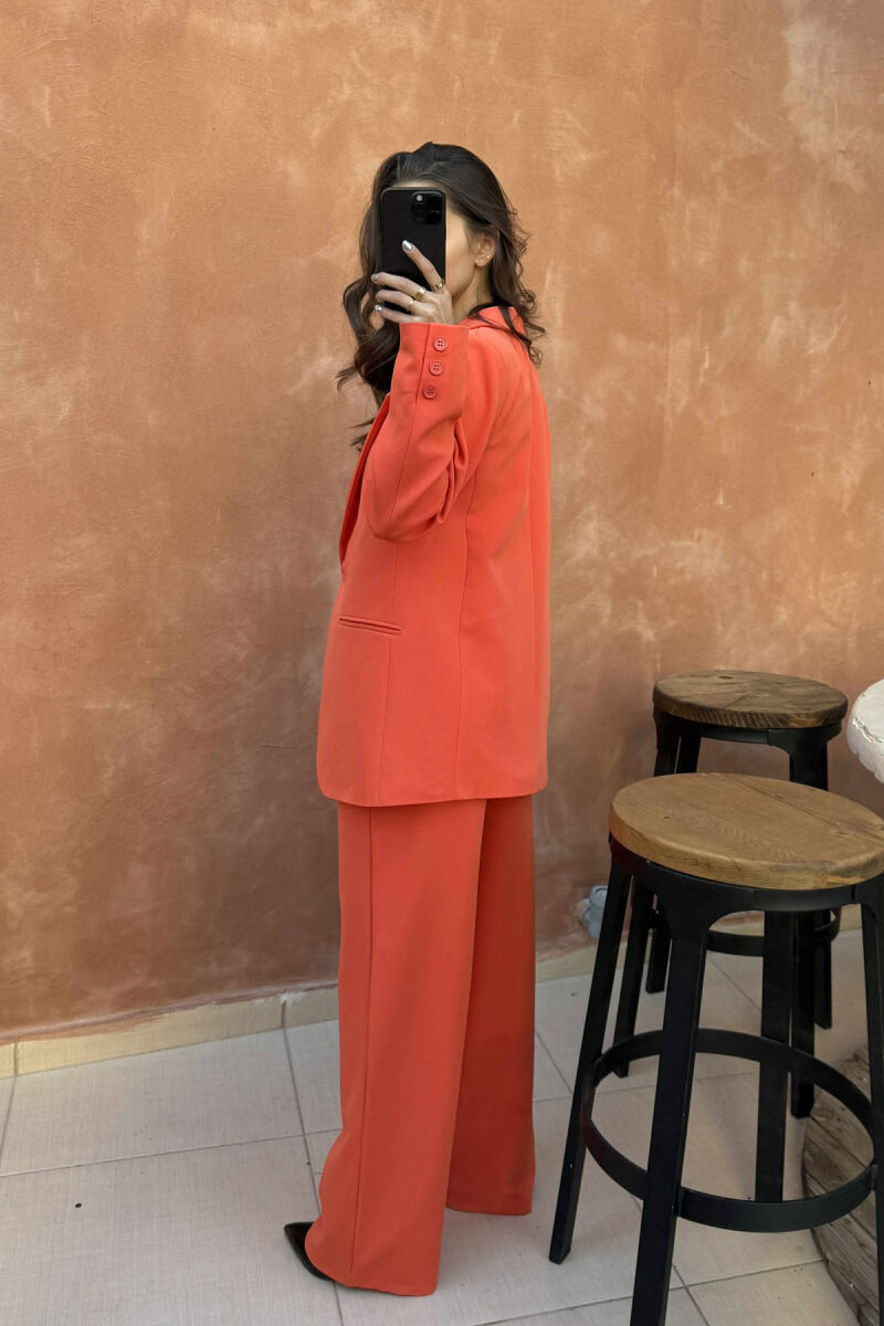 ONE COLOR CLASSIC JACKET+TROUSERS WOMENS SET DARK ORANGE/POE - 4