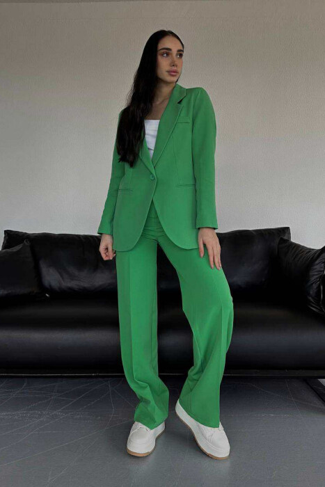 ONE COLOR CLASSIC JACKET+TROUSERS WOMENS SET GREEN/JESHILE 