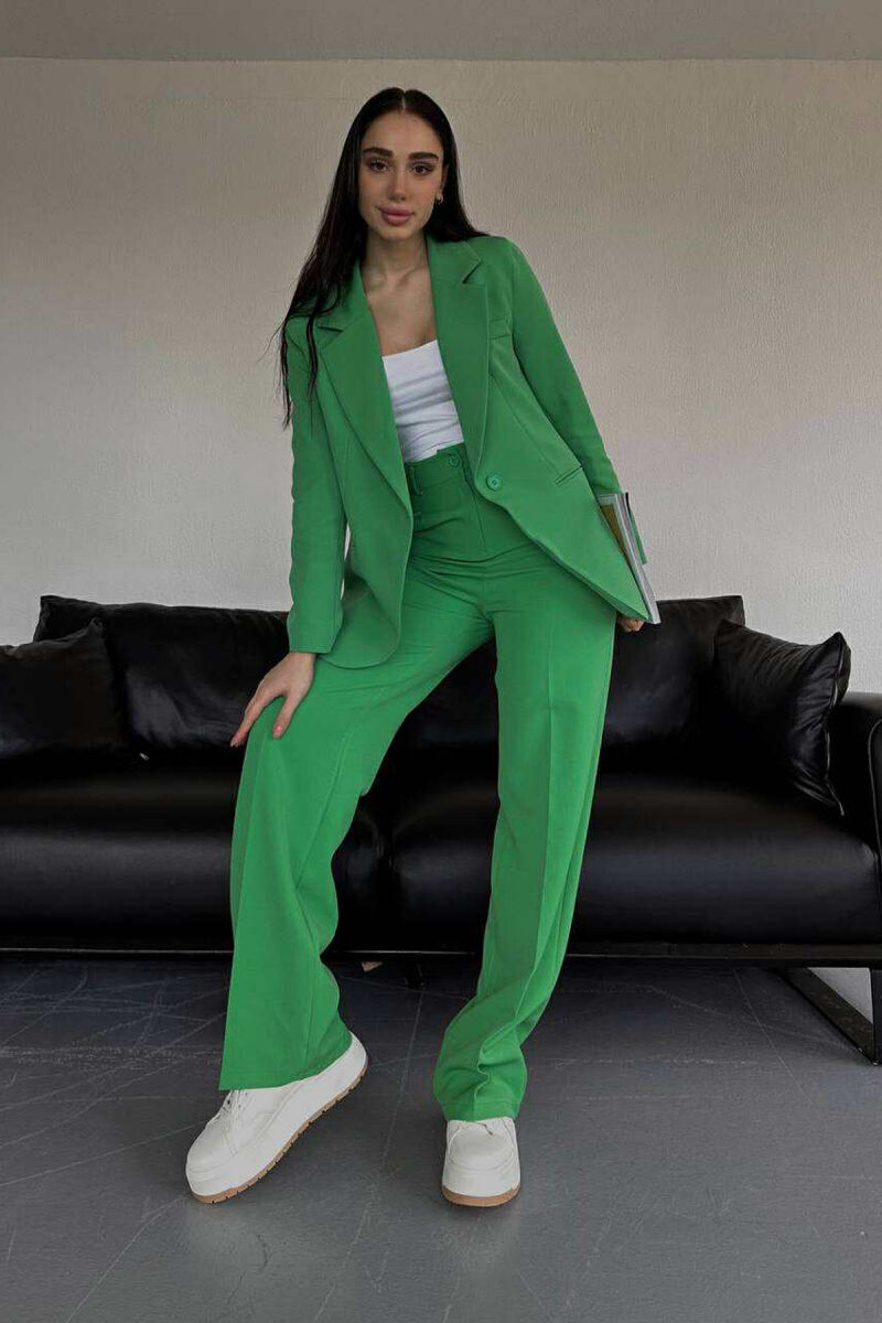 ONE COLOR CLASSIC JACKET+TROUSERS WOMENS SET GREEN/JESHILE - 2