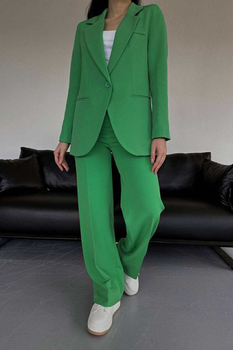 ONE COLOR CLASSIC JACKET+TROUSERS WOMENS SET GREEN/JESHILE - 3