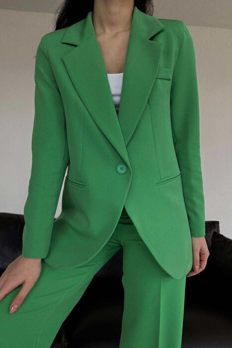 ONE COLOR CLASSIC JACKET+TROUSERS WOMENS SET GREEN/JESHILE - 4