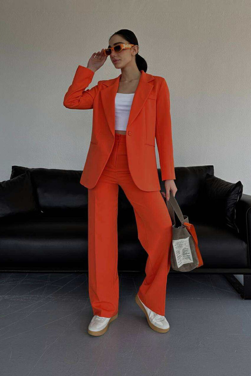 ONE COLOR CLASSIC JACKET+TROUSERS WOMENS SET ORANGE/PORTOKALLI - 2
