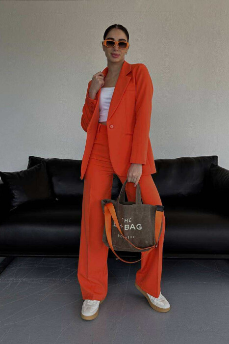 ONE COLOR CLASSIC JACKET+TROUSERS WOMENS SET ORANGE/PORTOKALLI - 3