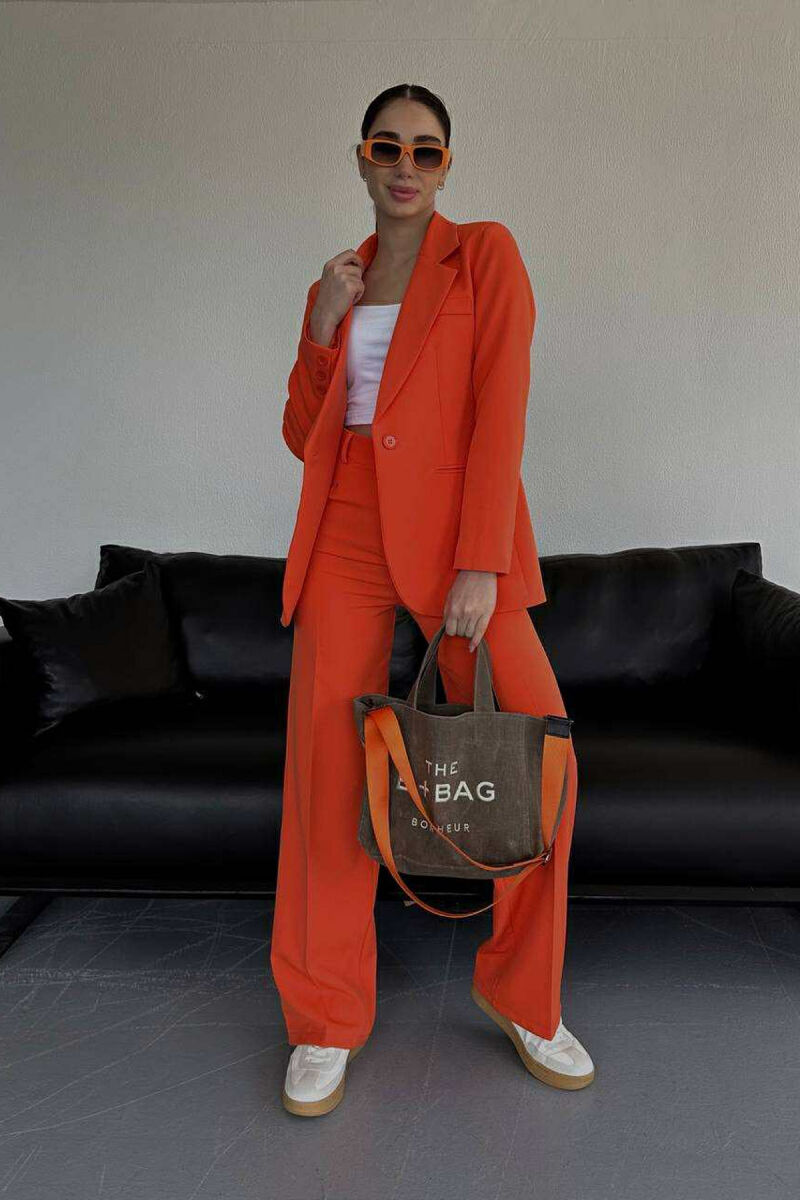 ONE COLOR CLASSIC JACKET+TROUSERS WOMENS SET ORANGE/PORTOKALLI - 3