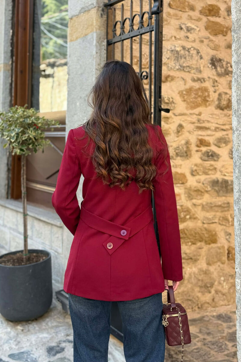 ONE COLOR CLASSIC LACING DETAIL WOMEN JACKET BURGUNDY/VISHNJE - 2