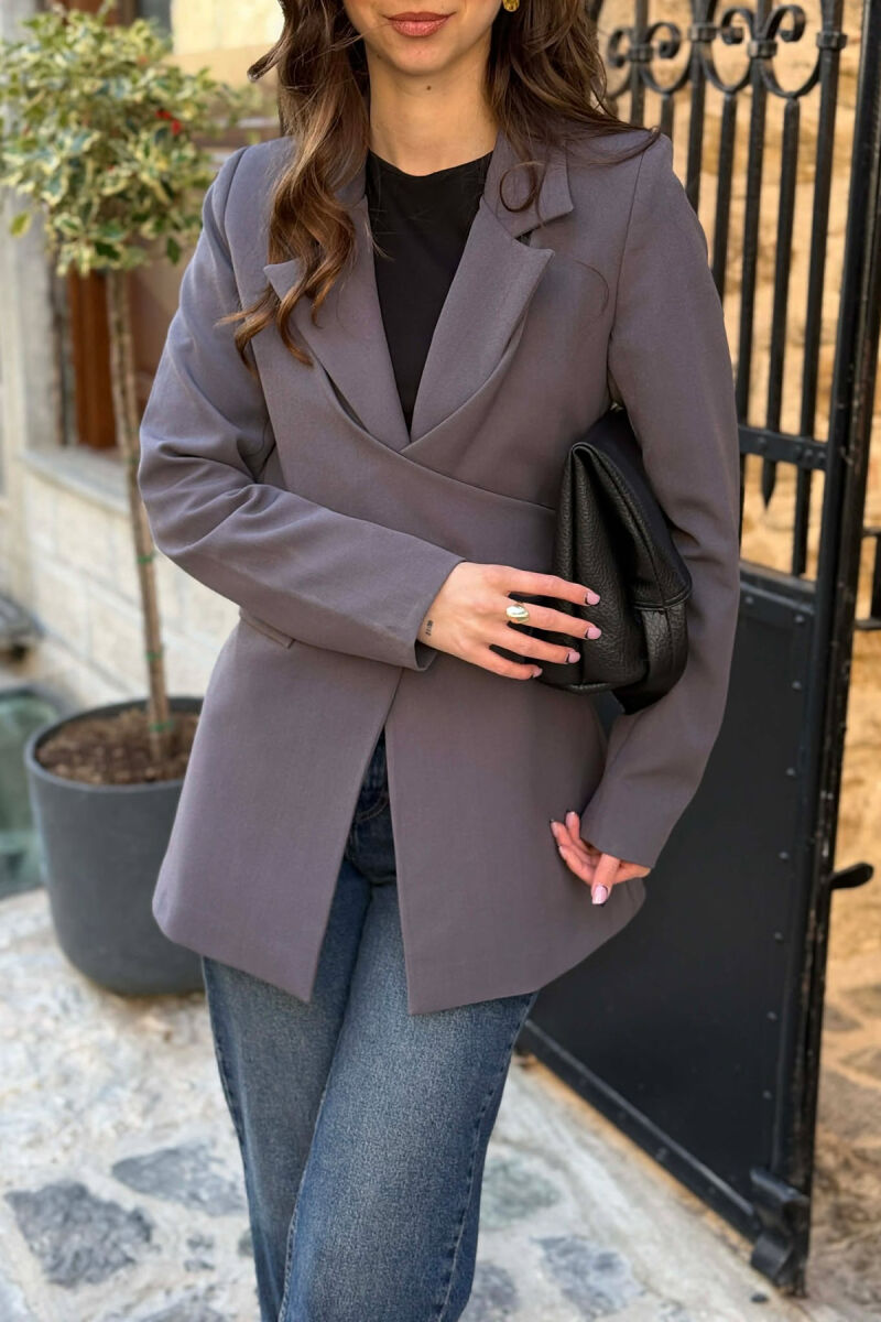 ONE COLOR CLASSIC LACING DETAIL WOMEN JACKET GREY ASH/GRI HIRI - 3