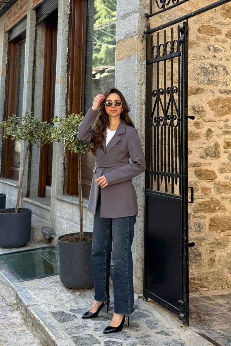 ONE COLOR CLASSIC LACING DETAIL WOMEN JACKET GREY/GRI - 2