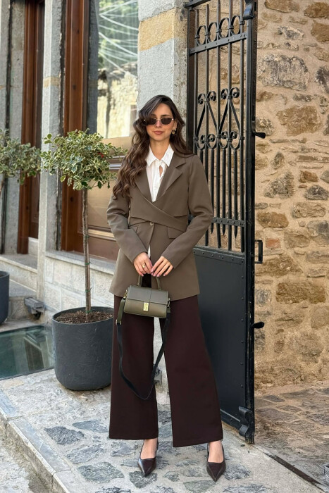 ONE COLOR CLASSIC LACING DETAIL WOMEN JACKET OLIVE/ULLI 