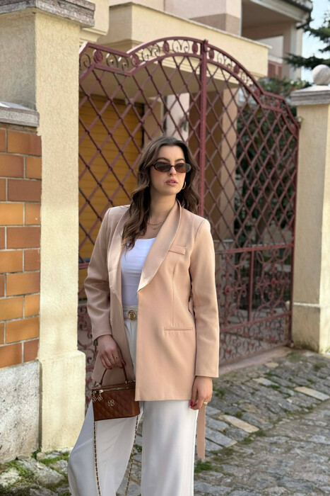 ONE COLOR CLASSIC LACING SIMPLE WOMEN JACKET BEIGE/BEZHE 