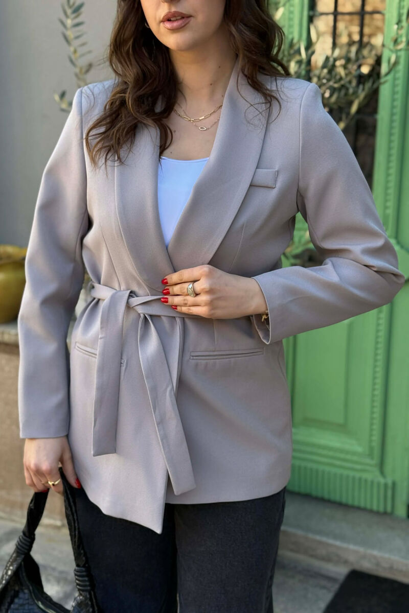 ONE COLOR CLASSIC LACING SIMPLE WOMEN JACKET GREY/GRI - 5