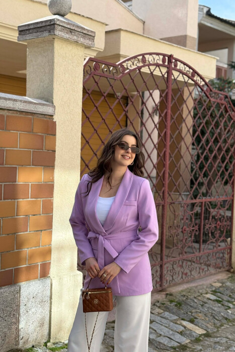 ONE COLOR CLASSIC LACING SIMPLE WOMEN JACKET PURPLE/LEJLA - 5