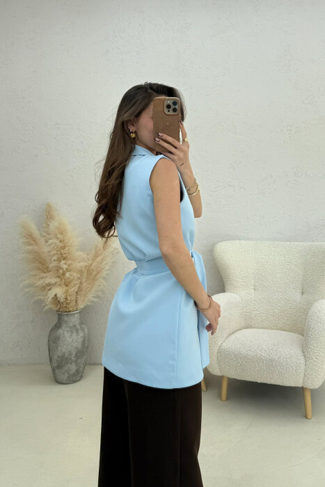 ONE COLOR CLASSIC LACING WOMEN VEST LIGHTBLUE/BZ - 3