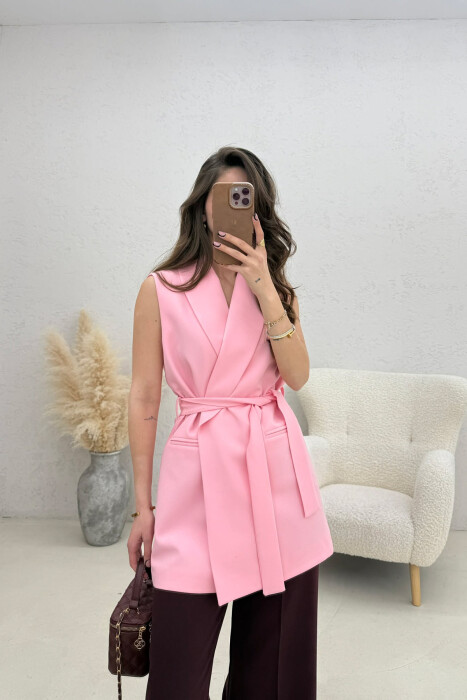 ONE COLOR CLASSIC LACING WOMEN VEST PINK/ROZE - 2