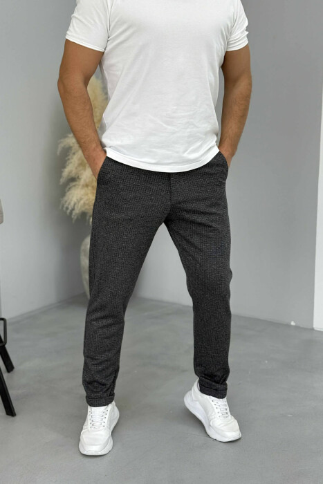 ONE COLOR CLASSIC SIMPLE MEN PANTS DARK BLUE/BEE - 2