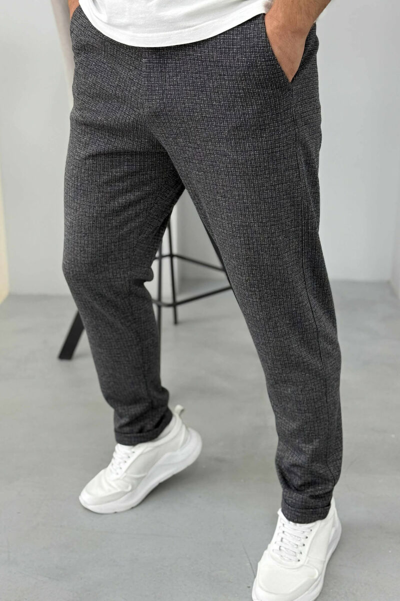 ONE COLOR CLASSIC SIMPLE MEN PANTS DARK BLUE/BEE - 3