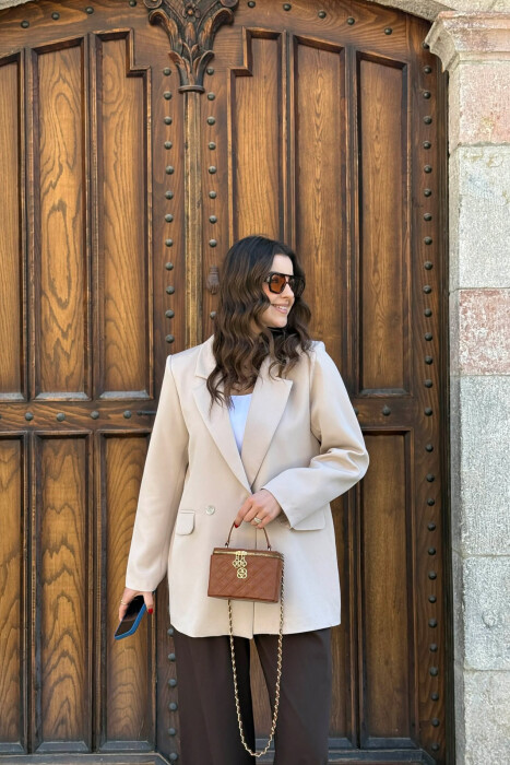 ONE COLOR CLASSIC SIMPLE WOMEN JACKET BEIGE/BEZHE 