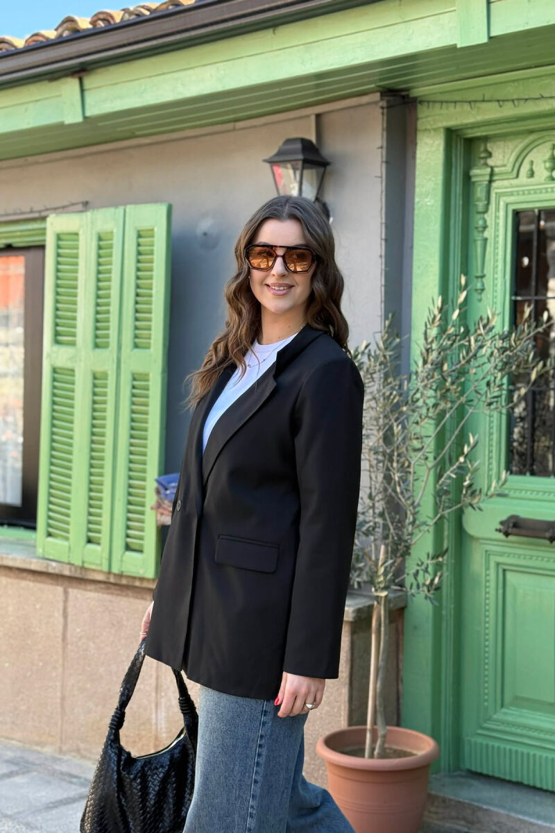 ONE COLOR CLASSIC SIMPLE WOMEN JACKET BLACK/ E ZEZE - 3