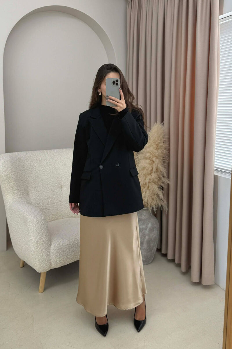 ONE COLOR CLASSIC SIMPLE WOMEN JACKET BLACK/ E ZEZE - 2