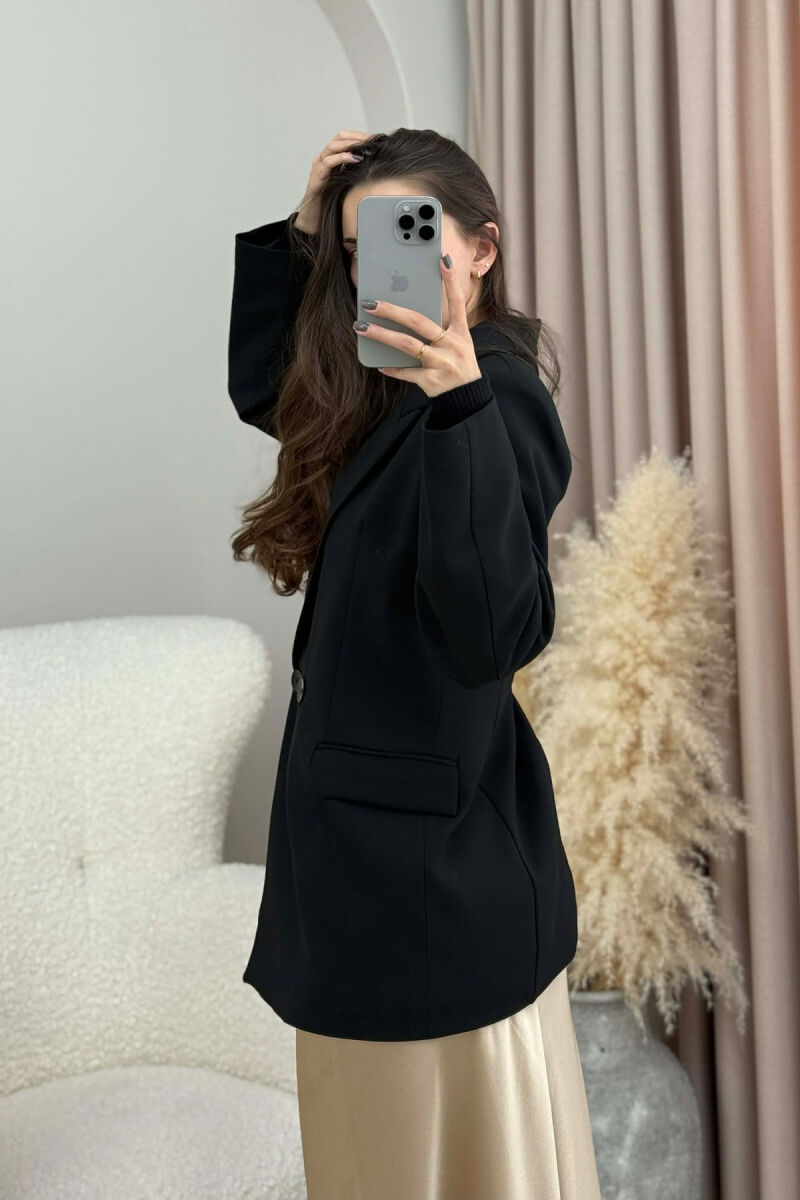 ONE COLOR CLASSIC SIMPLE WOMEN JACKET BLACK/ E ZEZE - 4