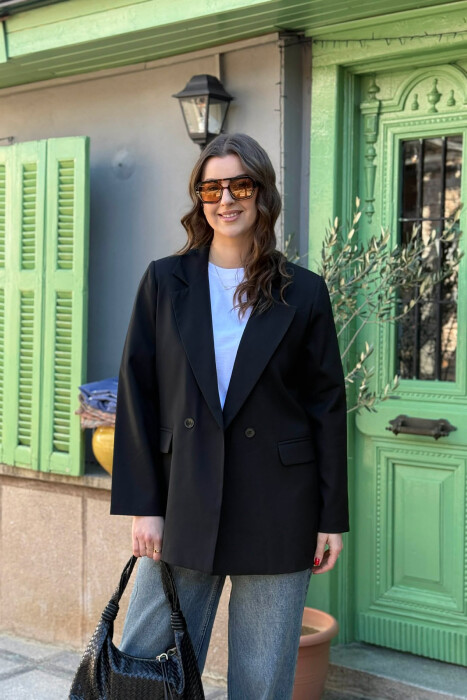 ONE COLOR CLASSIC SIMPLE WOMEN JACKET BLACK/ E ZEZE 