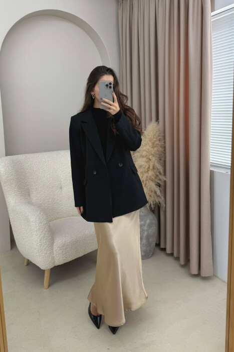 ONE COLOR CLASSIC SIMPLE WOMEN JACKET BLACK/ E ZEZE 