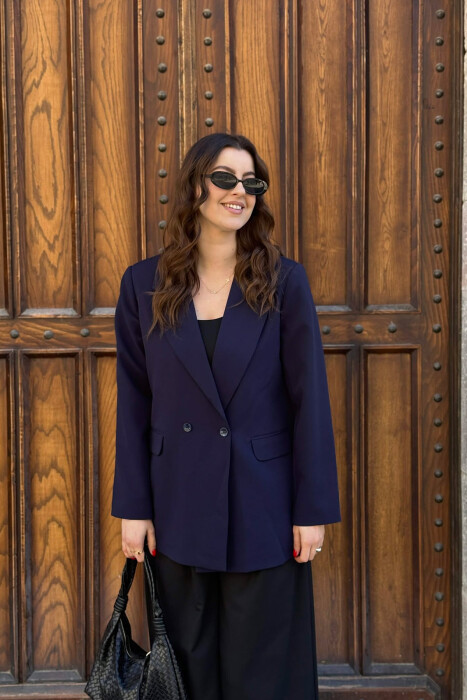 ONE COLOR CLASSIC SIMPLE WOMEN JACKET BLUE/BLU 