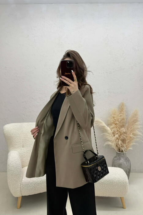 ONE COLOR CLASSIC SIMPLE WOMEN JACKET OLIVE/ULLI - 4