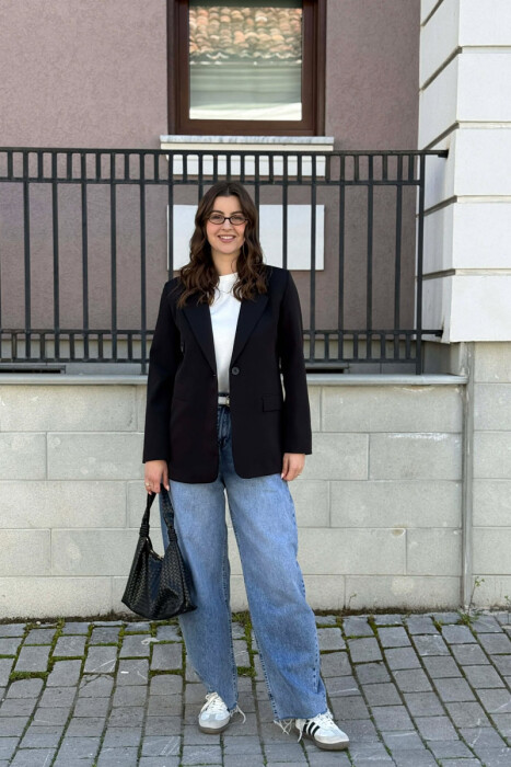 ONE COLOR CLASSIC WOMAN JACKET BLACK/ E ZEZE - 1