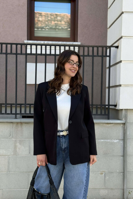 ONE COLOR CLASSIC WOMAN JACKET BLACK/ E ZEZE - 2