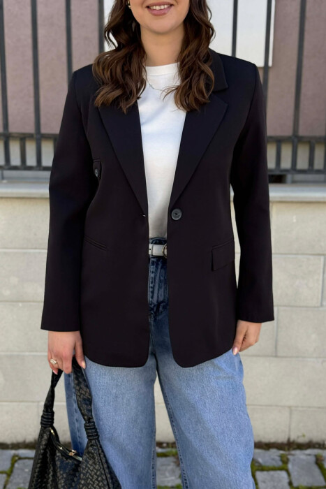 ONE COLOR CLASSIC WOMAN JACKET BLACK/ E ZEZE - 3