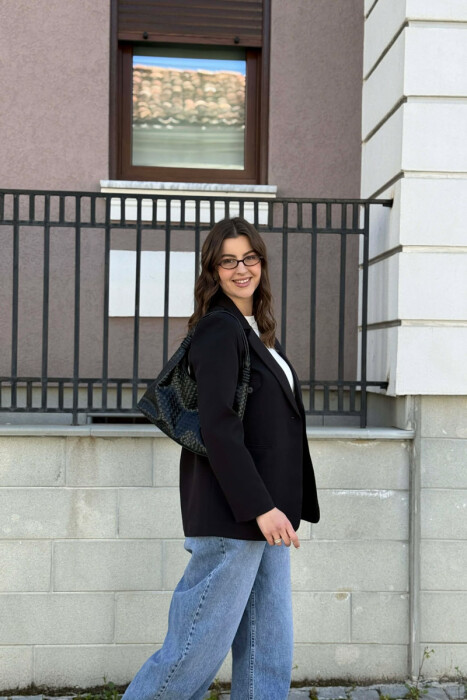 ONE COLOR CLASSIC WOMAN JACKET BLACK/ E ZEZE - 4