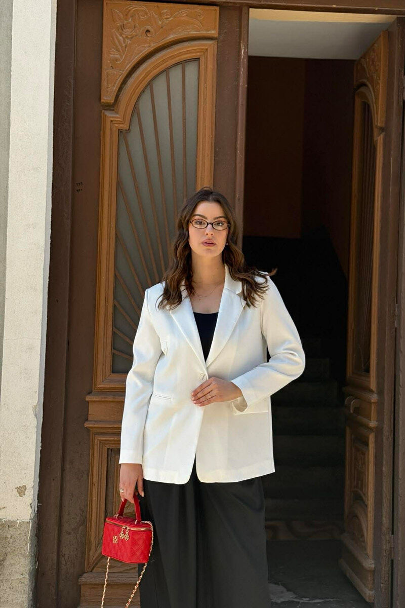 ONE COLOR CLASSIC WOMAN JACKET WHITE-E BARDHE - 1