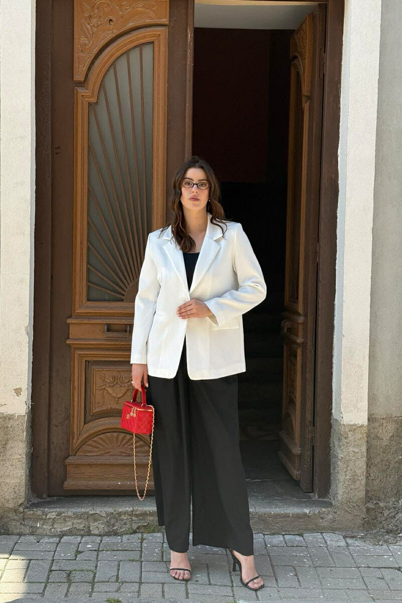 ONE COLOR CLASSIC WOMAN JACKET WHITE-E BARDHE - 2