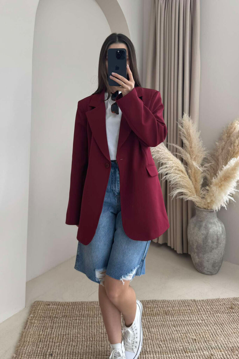 ONE COLOR CLASSIC WOMEN JACKET BURGUNDY/VISHNJE - 4