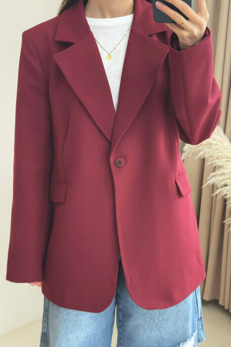 ONE COLOR CLASSIC WOMEN JACKET BURGUNDY/VISHNJE - 6