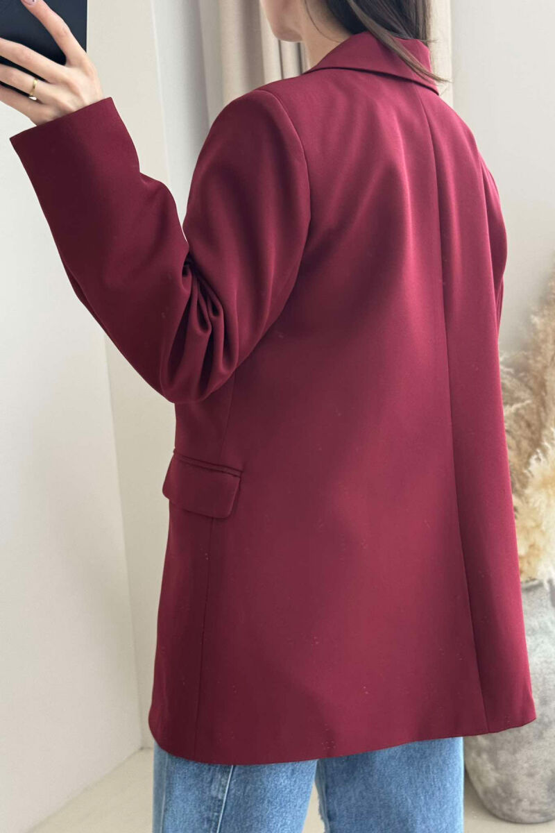 ONE COLOR CLASSIC WOMEN JACKET BURGUNDY/VISHNJE - 7