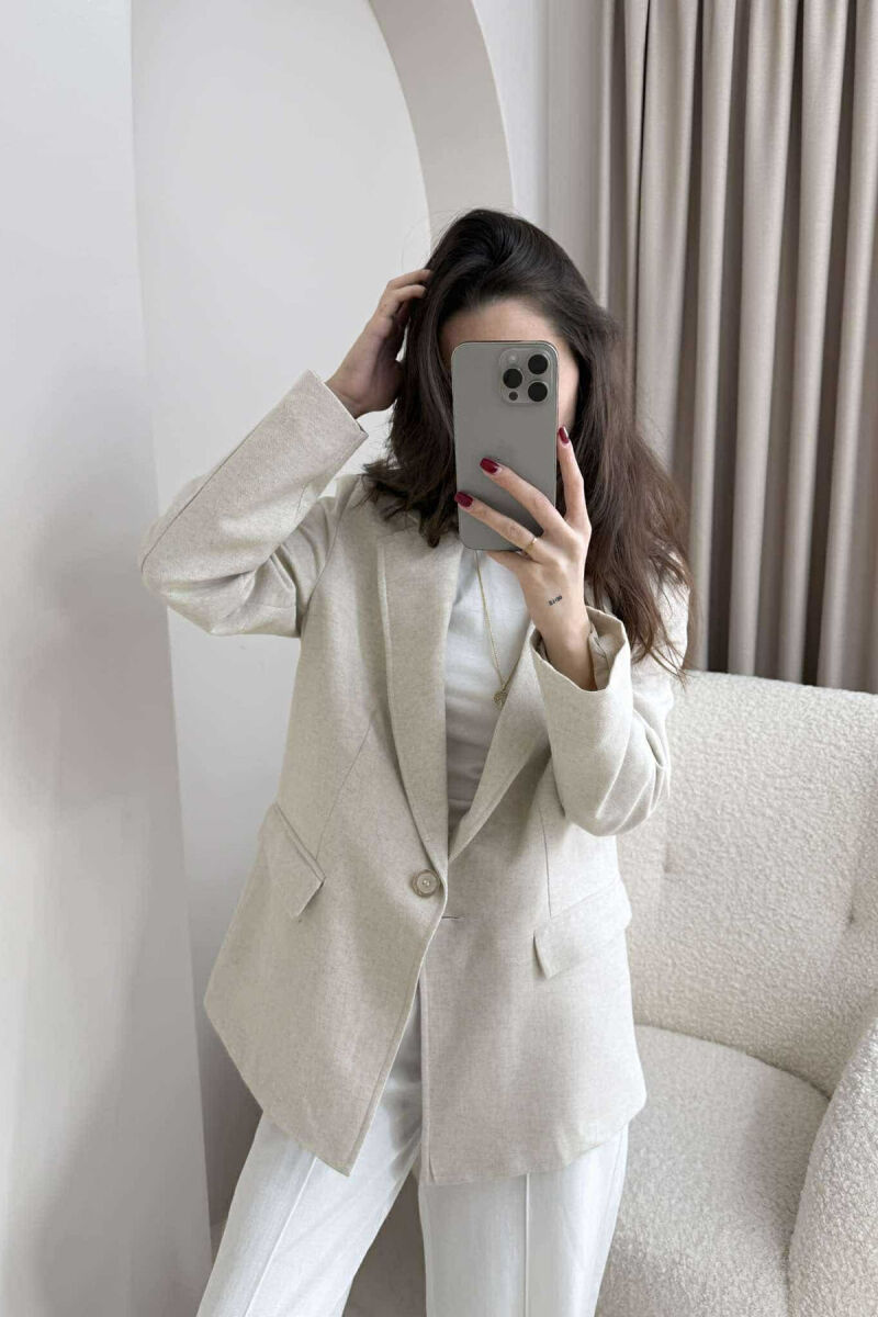 ONE COLOR CLASSIC WOMEN JACKET CREAM/KREM - 1