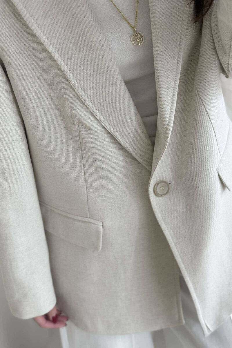 ONE COLOR CLASSIC WOMEN JACKET CREAM/KREM - 5