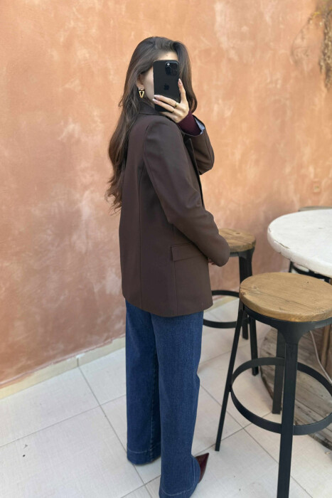 ONE COLOR CLASSIC WOMEN JACKET DARK BROWN/KAE - 4