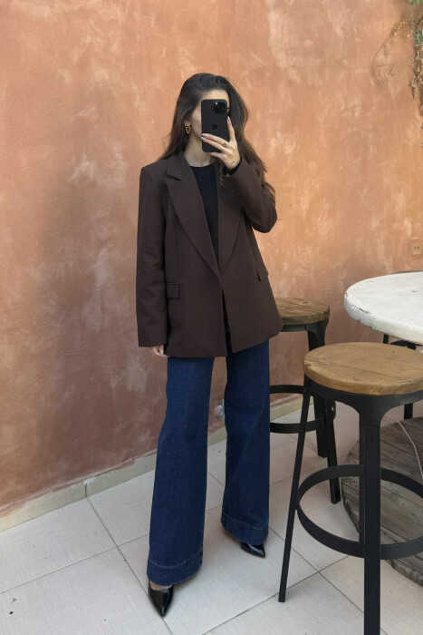 ONE COLOR CLASSIC WOMEN JACKET DARK BROWN/KAE - 6