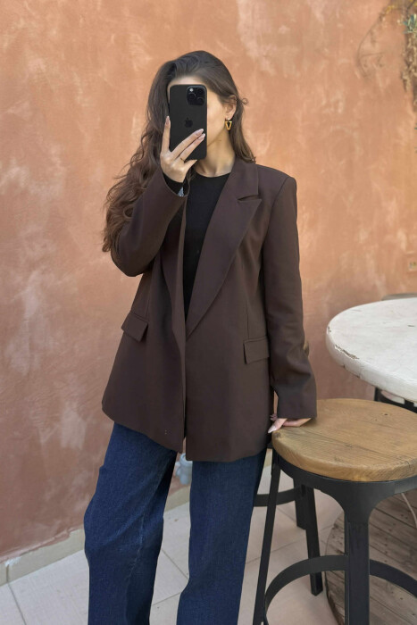 ONE COLOR CLASSIC WOMEN JACKET DARK BROWN/KAE - 8