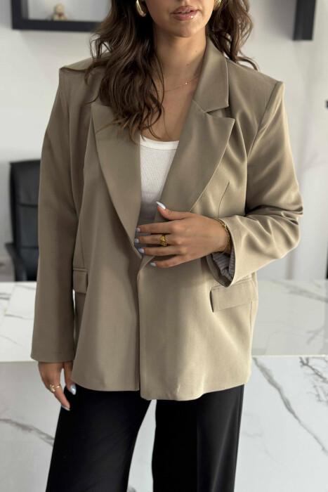 ONE COLOR CLASSIC WOMEN JACKET KHAKI / KAKI - 4