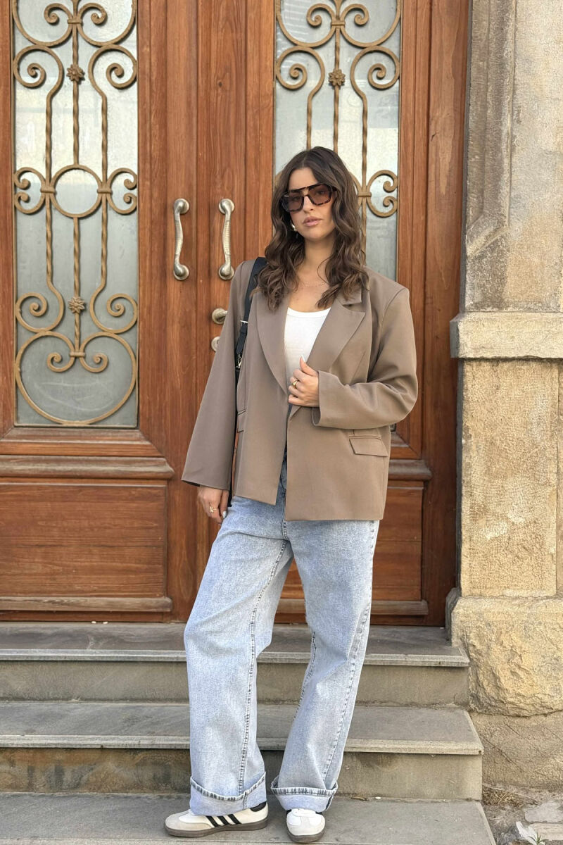 ONE COLOR CLASSIC WOMEN JACKET LIGHT BROWN/KAZB - 1