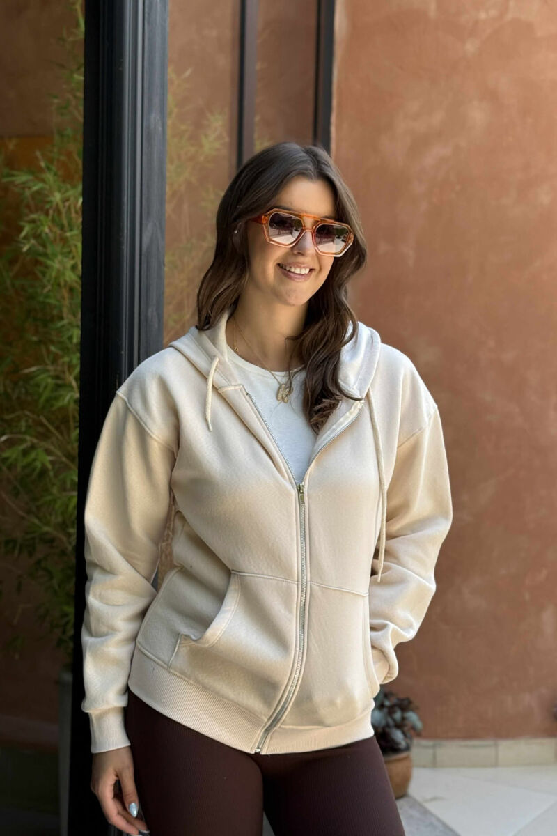 ONE COLOR COTTON WOMEN JACKET BEIGE/BEZHE - 3