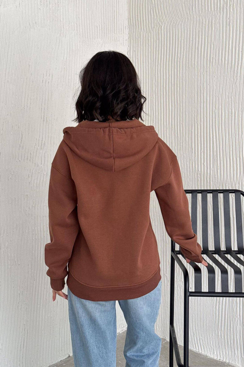 ONE COLOR COTTON WOMEN JACKET BROWN/KAFE - 6