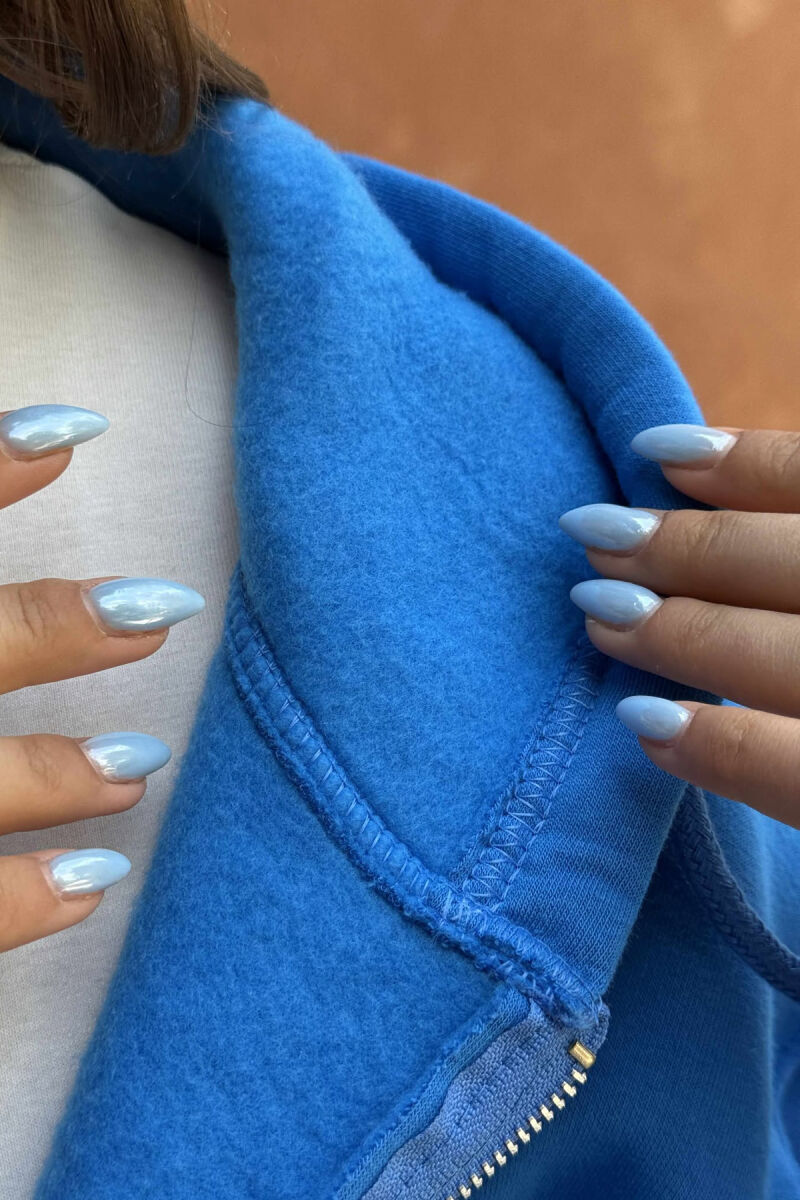 ONE COLOR COTTON WOMEN JACKET LIGHTBLUE/BZ - 6